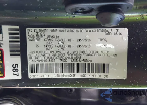 2017 Toyota Tacoma Sr5 V6 from USA, damaged, VIN 3TMDZ5BN5HM015907